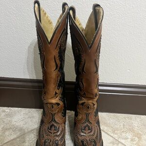 Corral Brand Brown and Black Western Cowboy Boots